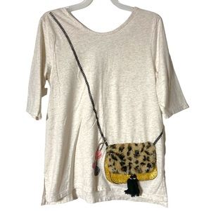 Jessica Simpson Blouse Top Cream Bag Design XLarge